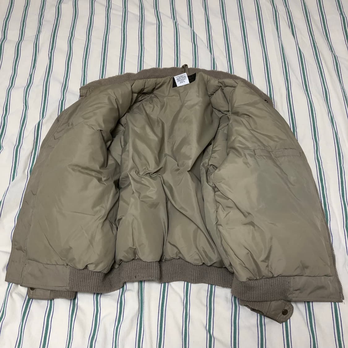 70s 에디바우어 헤비 구스 다운 패딩 봄버 XL 상품이미지6