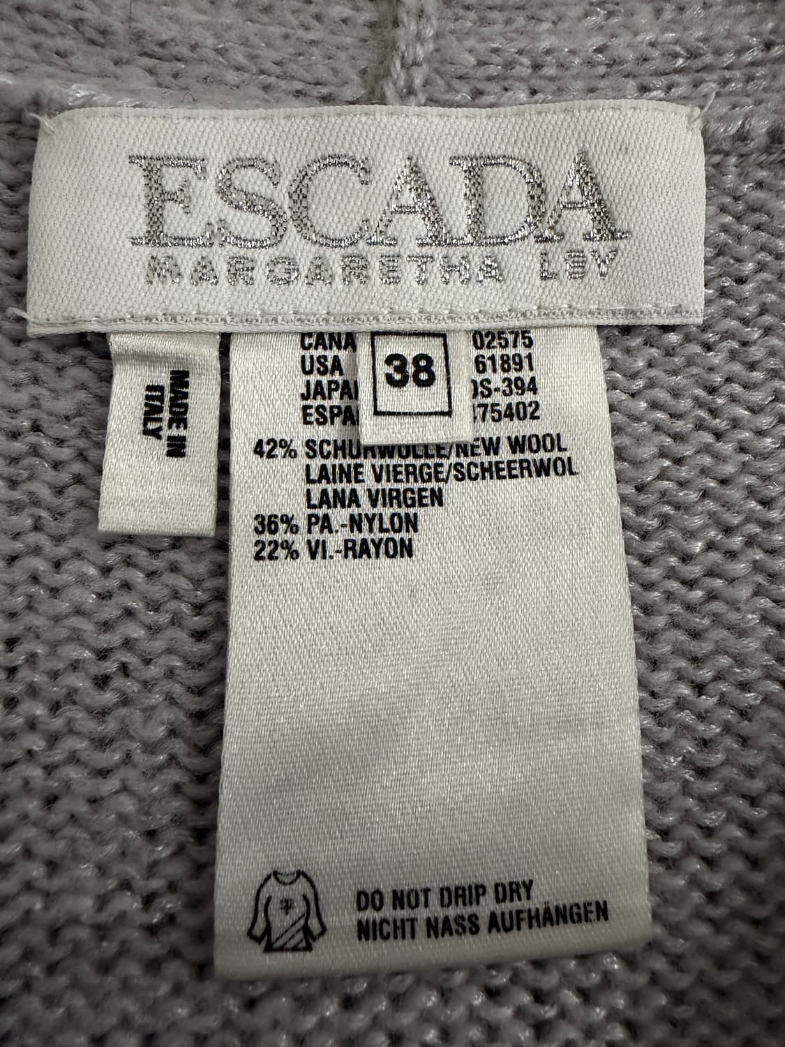 ESCADA 에스까다 아이스그레이 큐빅 가디건 상품이미지4