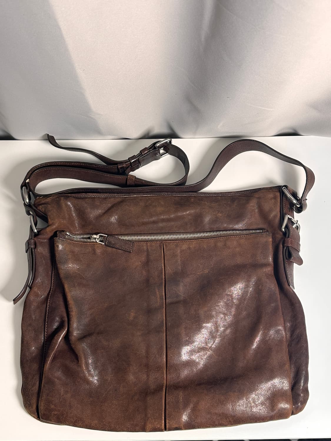 프라다 빈티지 브라운 레더 크로스백 상품이미지3