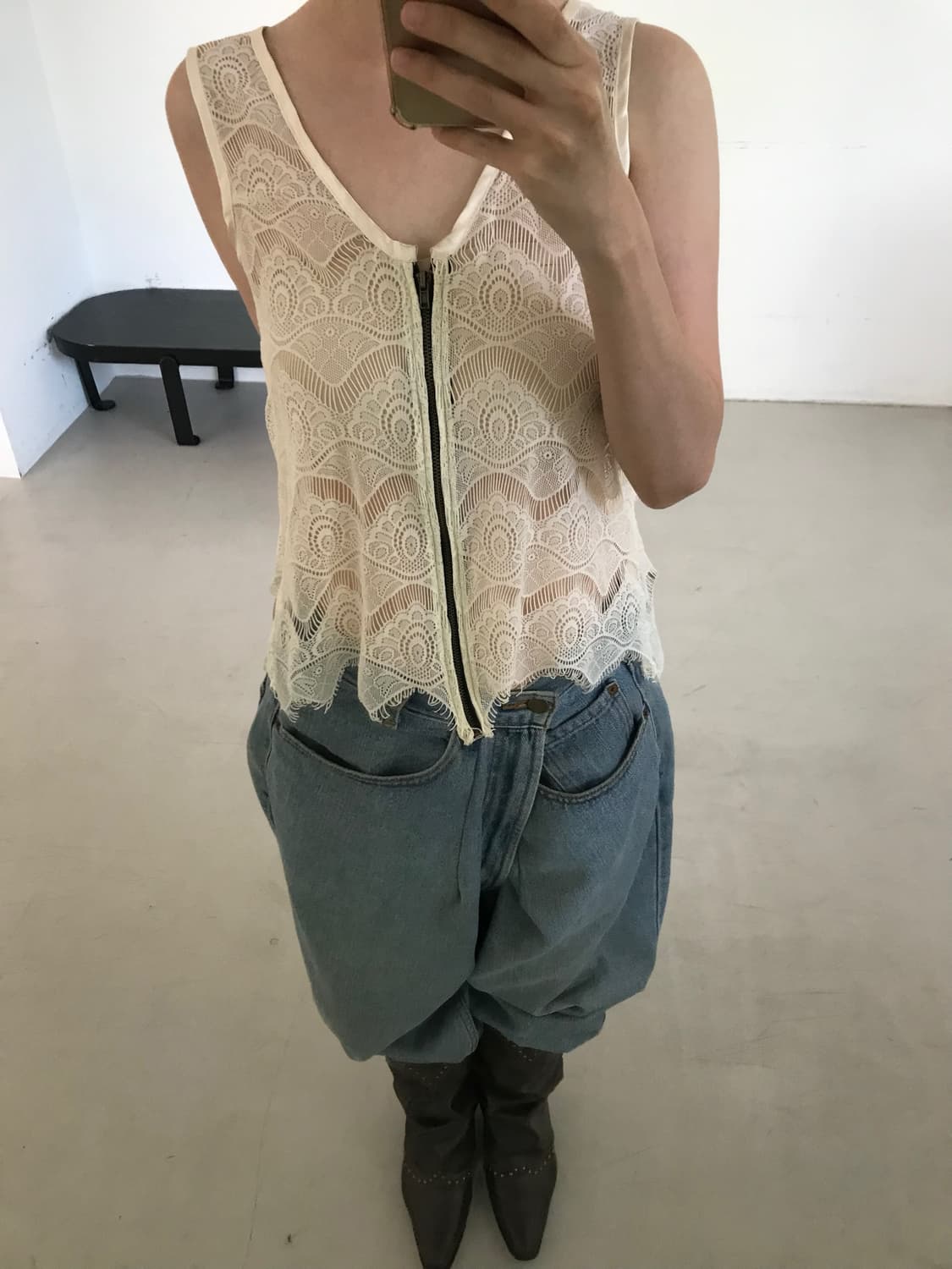 vintage lace sleeveless 상품이미지1