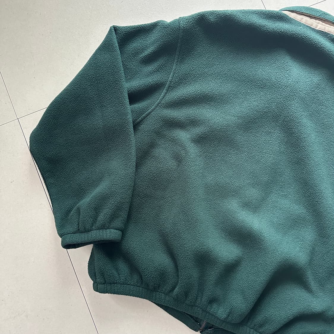 90s 폴로 랄프로렌 플리스 그린 블루종 헤링턴 집업 자켓 XL 상품이미지8