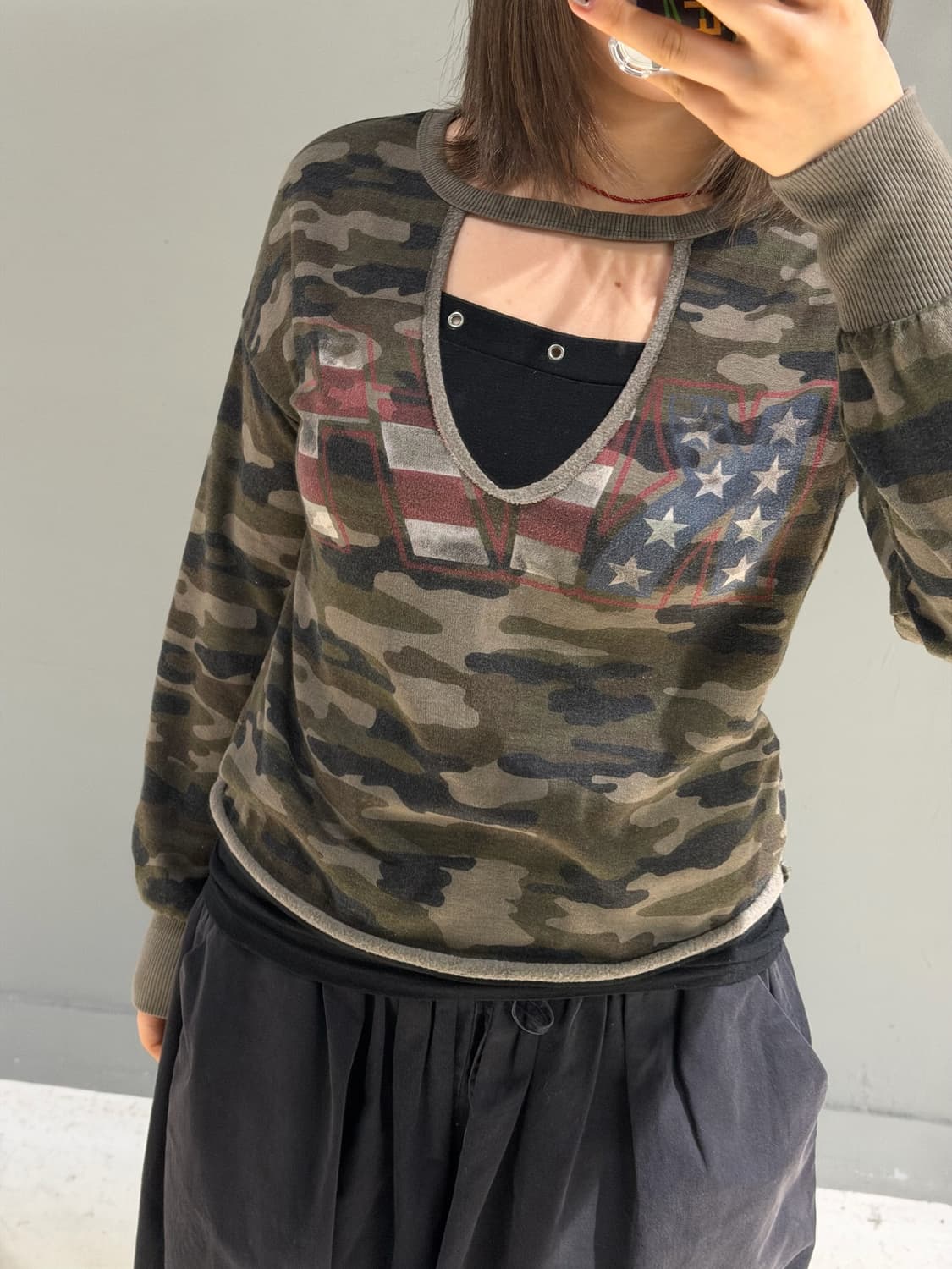 kiss lettering camo pattern sleeve 상품이미지2