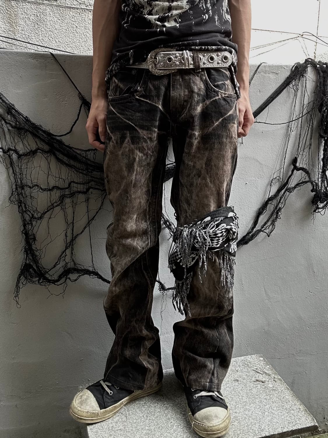 *rare design* 펑크 00s vtg 워싱 부츠컷 데님팬츠  상품이미지4