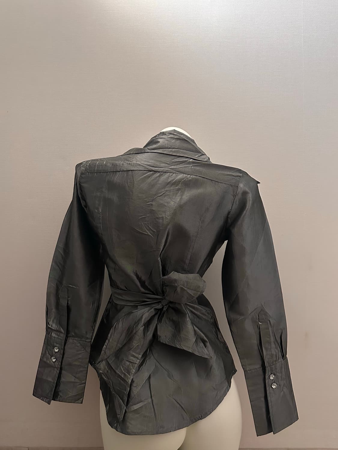 빈티지 새틴 차콜  타이 셔츠 상품이미지7