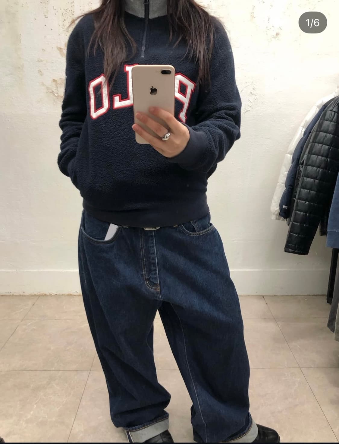 착샷O)) 폴로 플리스 하프짚 풀오버 상품이미지4