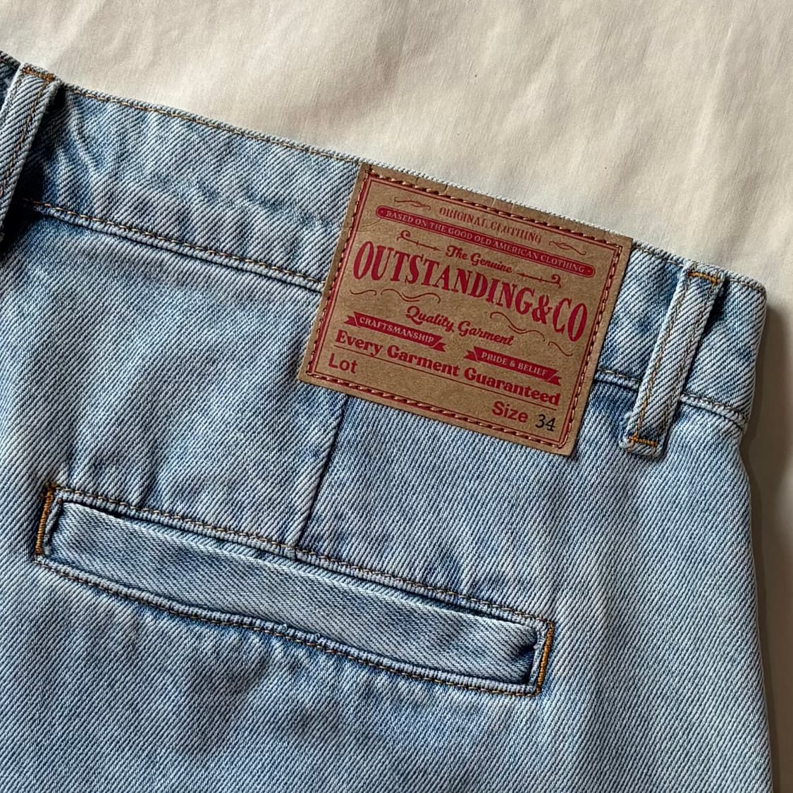 [34] OUTSTANDING 원턱 데님 쇼츠 상품이미지9