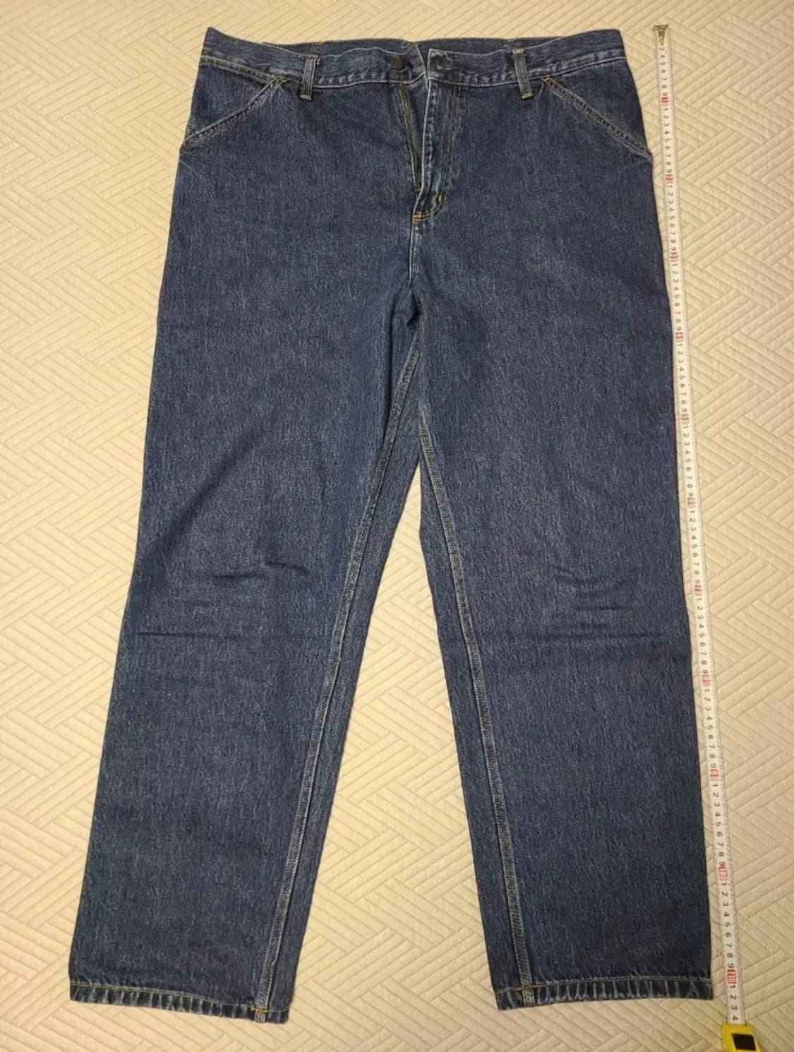 칼하트WIP 싱글 니 팬츠 스미스 블루 스톤 워시드 W38 L32 상품이미지1