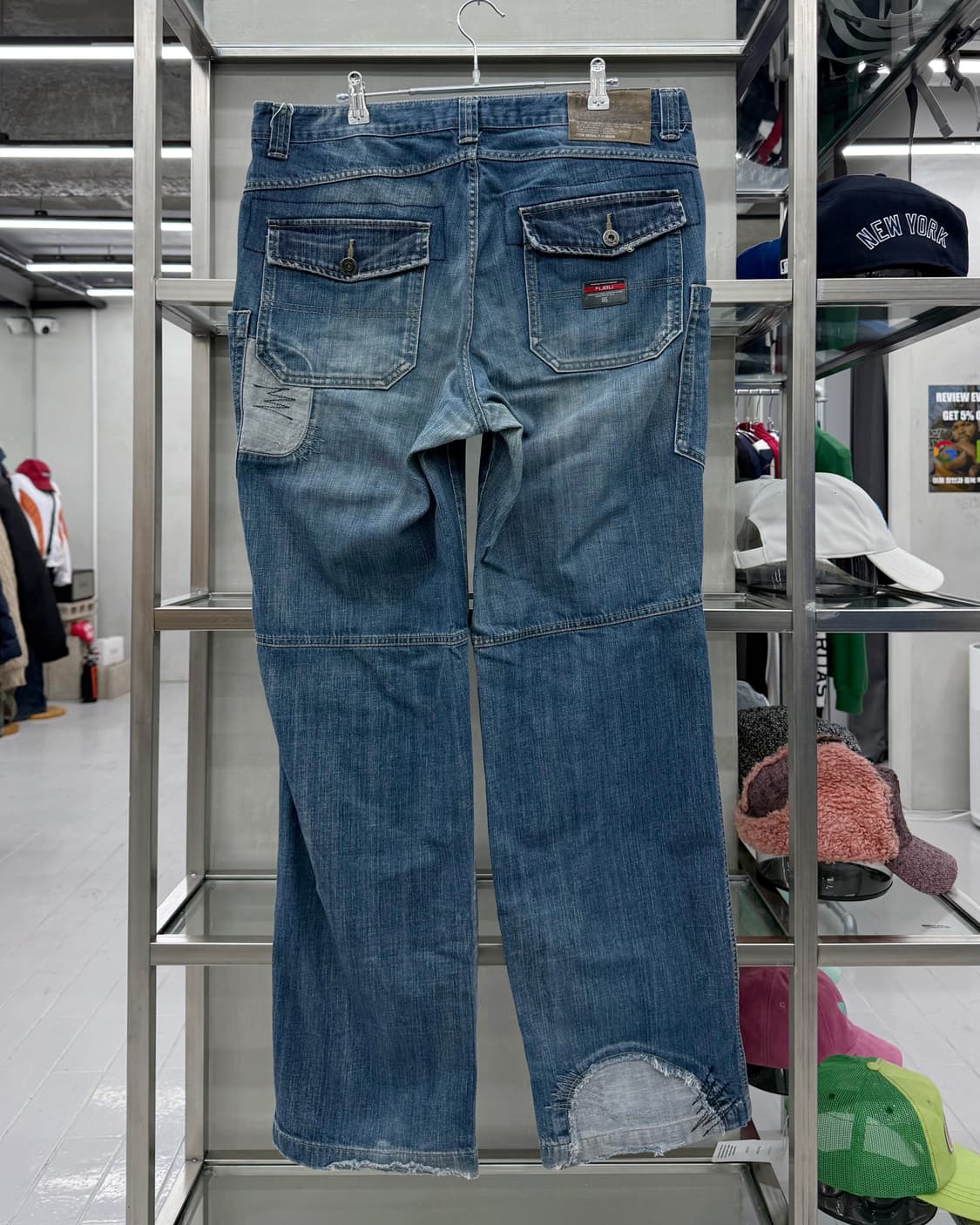 Fubu 00s 패치워크 인디고 데님 팬츠 상품이미지6