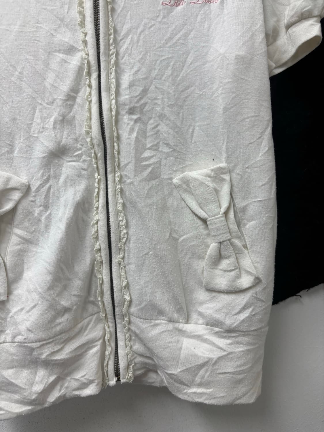 리즈리사 왕리본 화이트 플라워 후드집업 상품이미지3