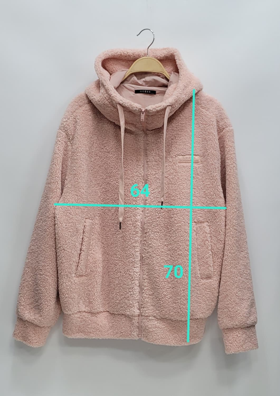 GUESS 21FW 게스 플리스 후드 집업 자켓 / 남 L 라이트핑크
 상품이미지10