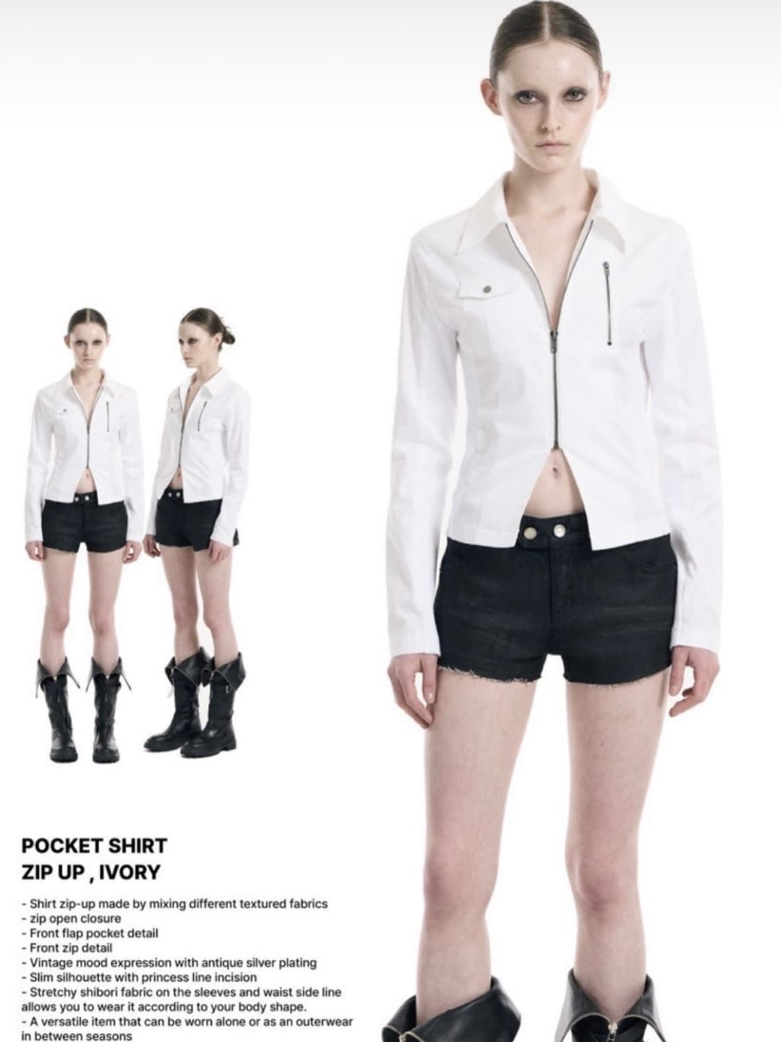 보헤미안서울 보헴서 포켓 셔츠 집업 아이보리 상품이미지2