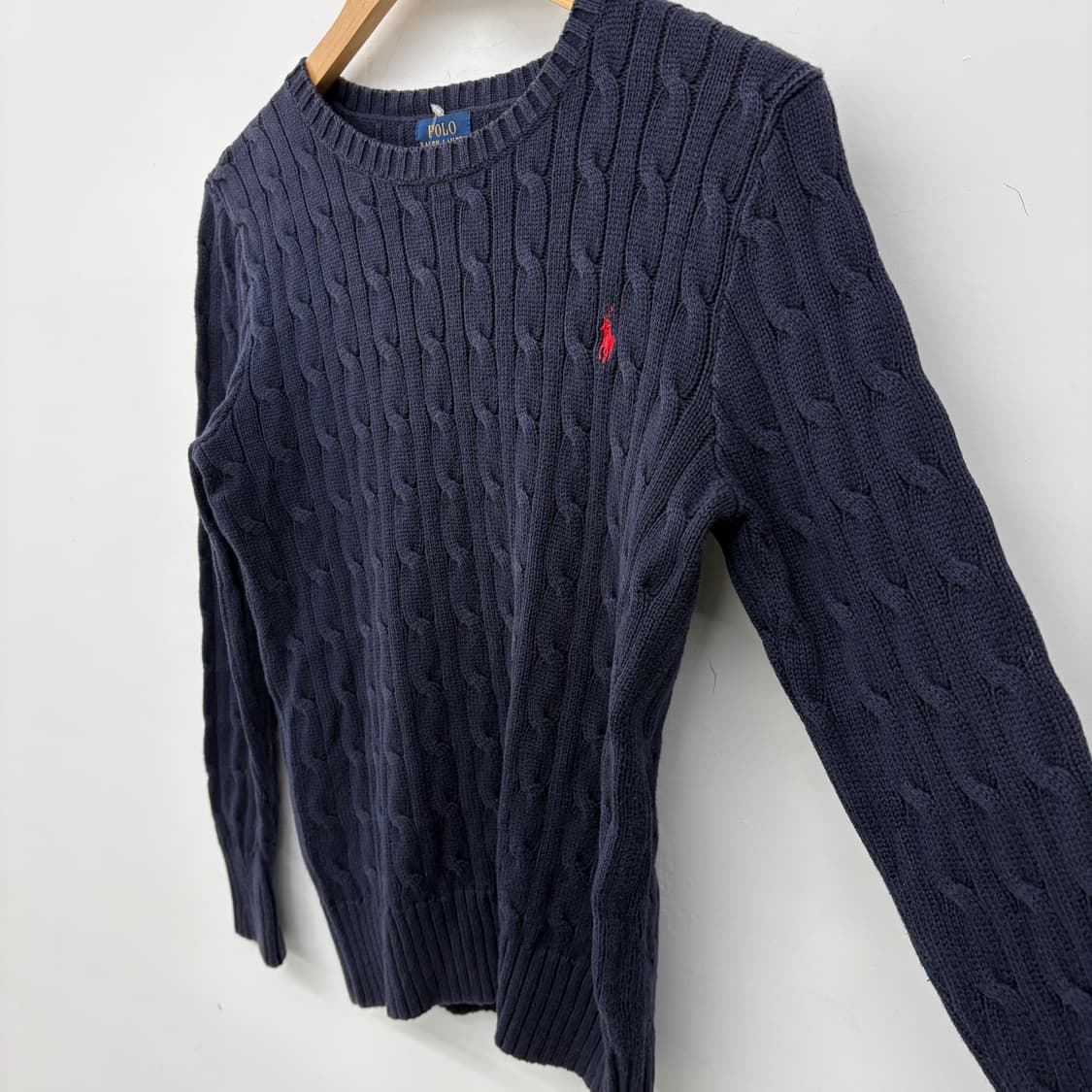 폴로 랄프로렌 네이비 꽈배기 니트 여성 S 상품이미지3