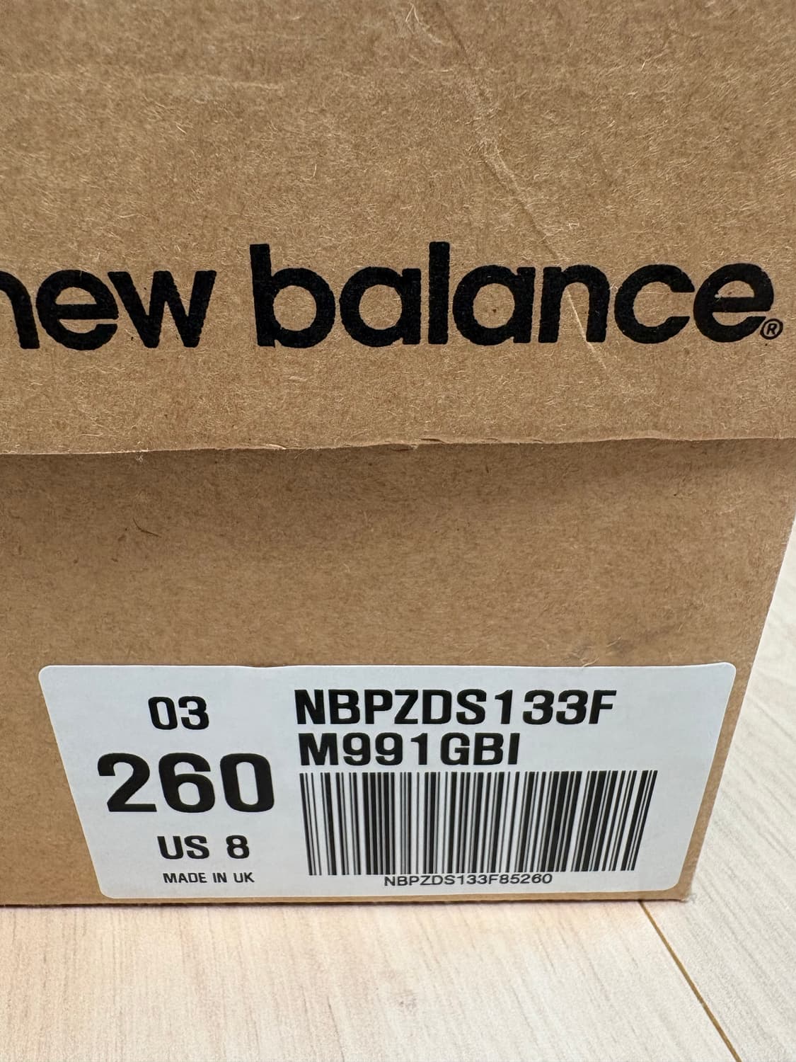 뉴발란스 991 M991GBI 브라운 260mm 새상품급 상품이미지3