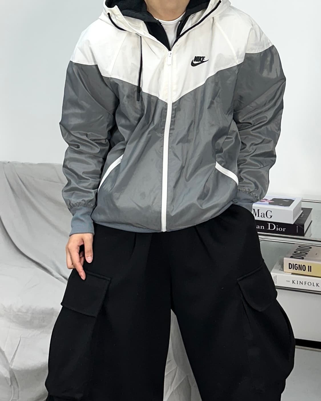 나이키 신형 믹스컬러 스우시 후드 바람막이 XL 상품이미지2