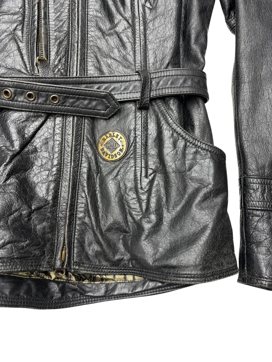 00s Harley-Davidson 벨티드 레더 자켓 상품이미지3