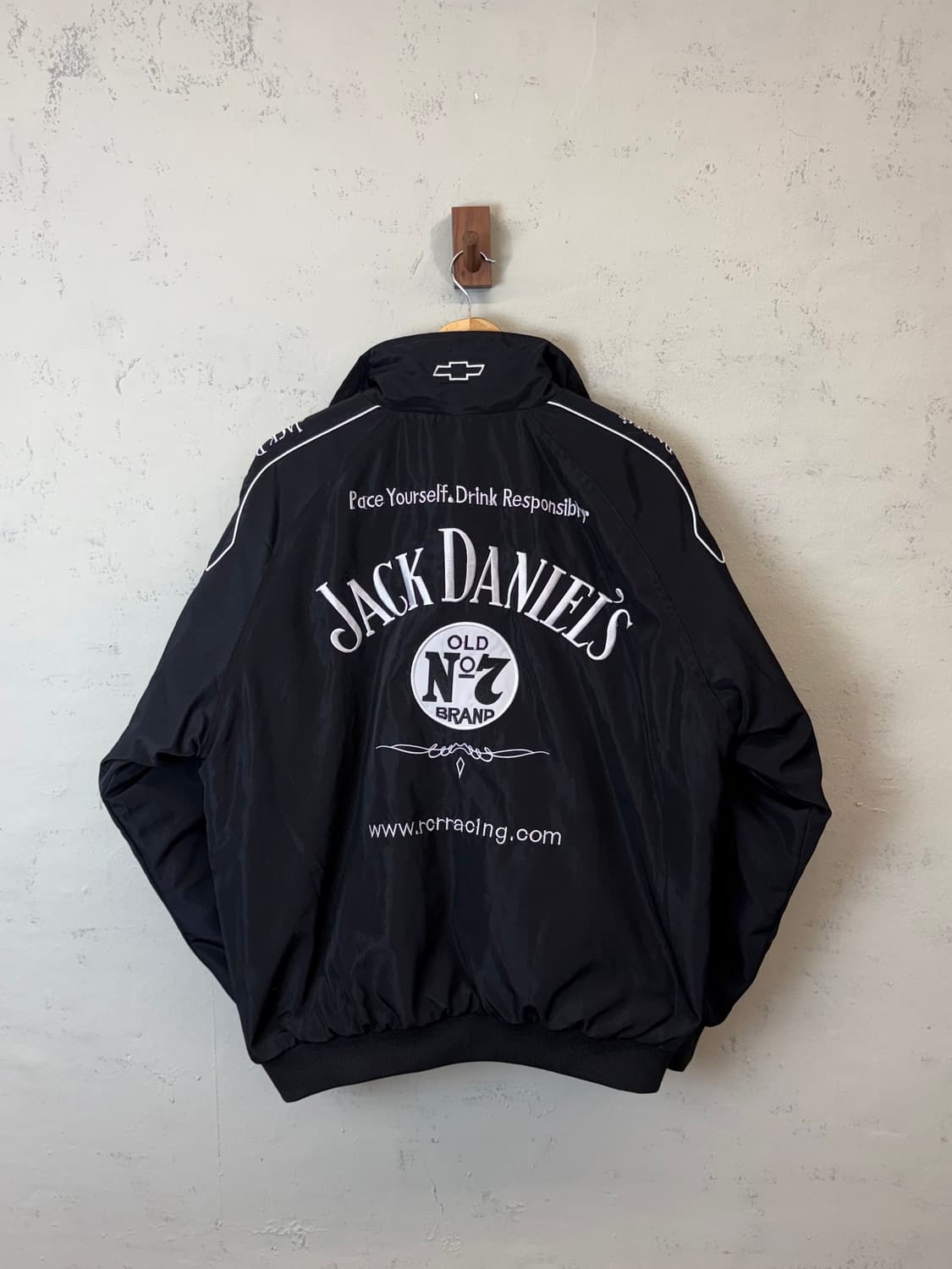 잭다니엘 빈티지 레이싱 점퍼 블랙 상품이미지2