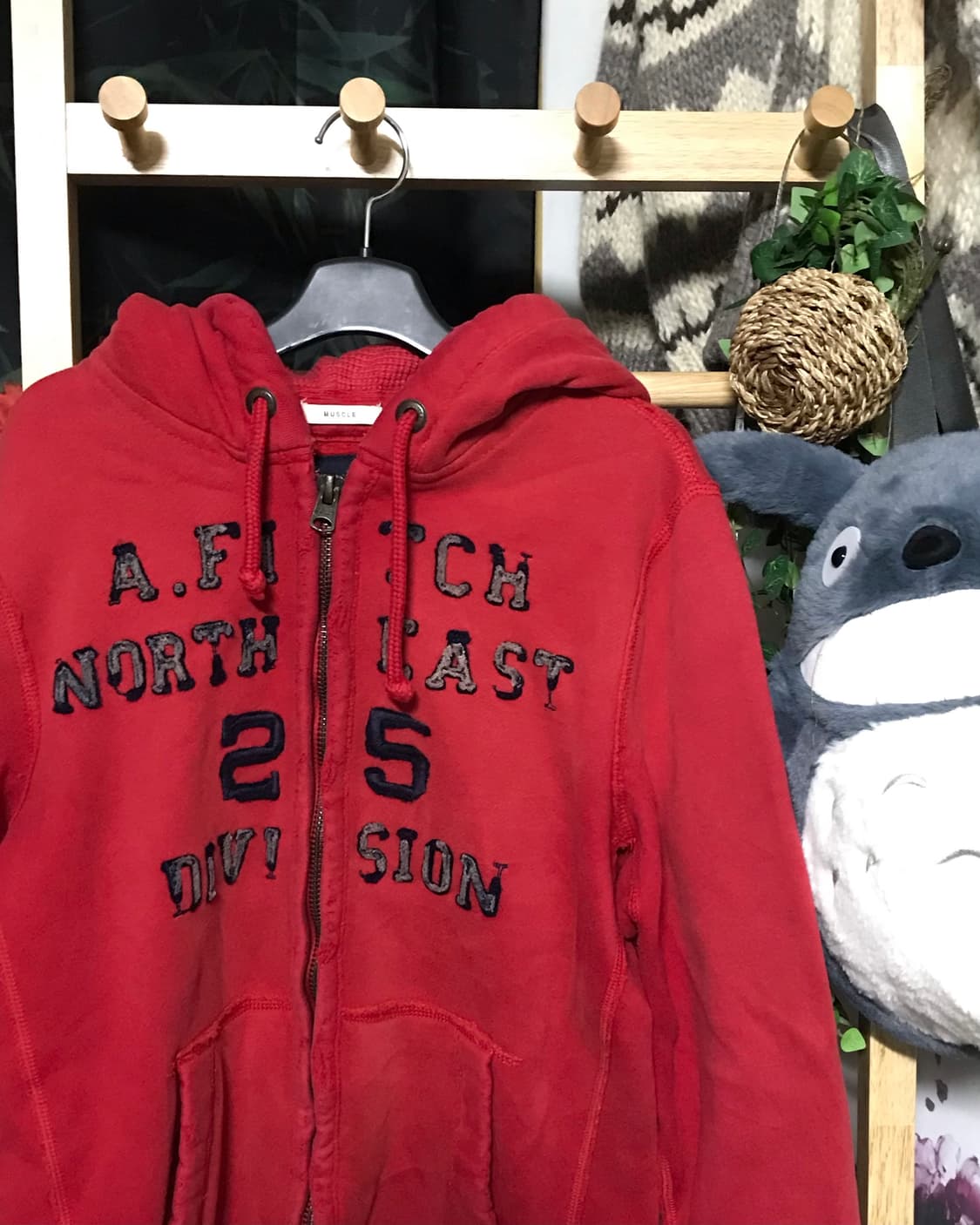 아베크롬비 레드 데미지 스웻 후드집업 상품이미지2