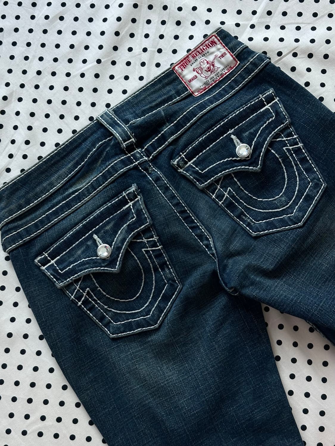 트루릴리전 로우라이즈 부츠컷 데님팬츠 y2k 갸루 펑크 상품이미지5