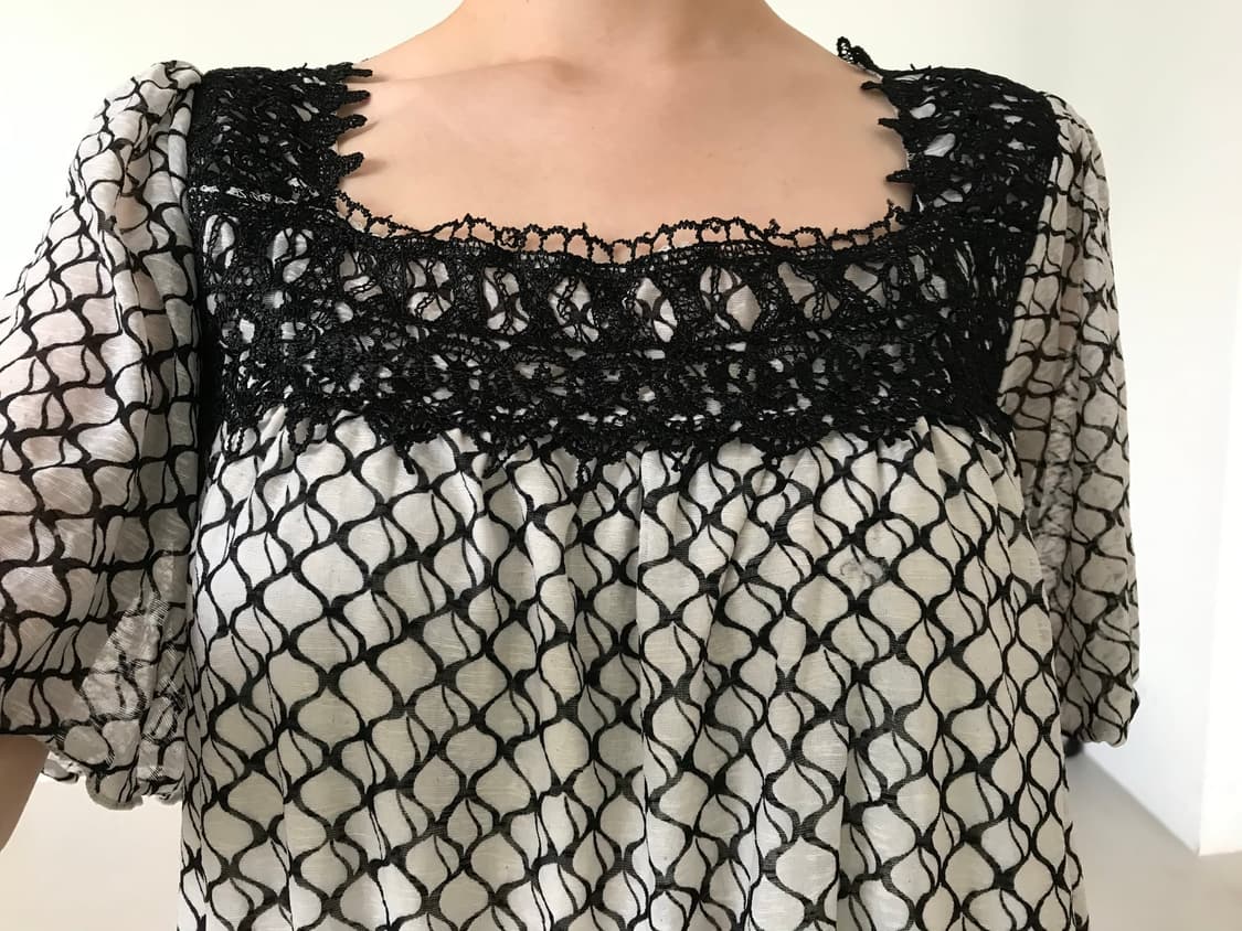 vintage grey pattern top 상품이미지4