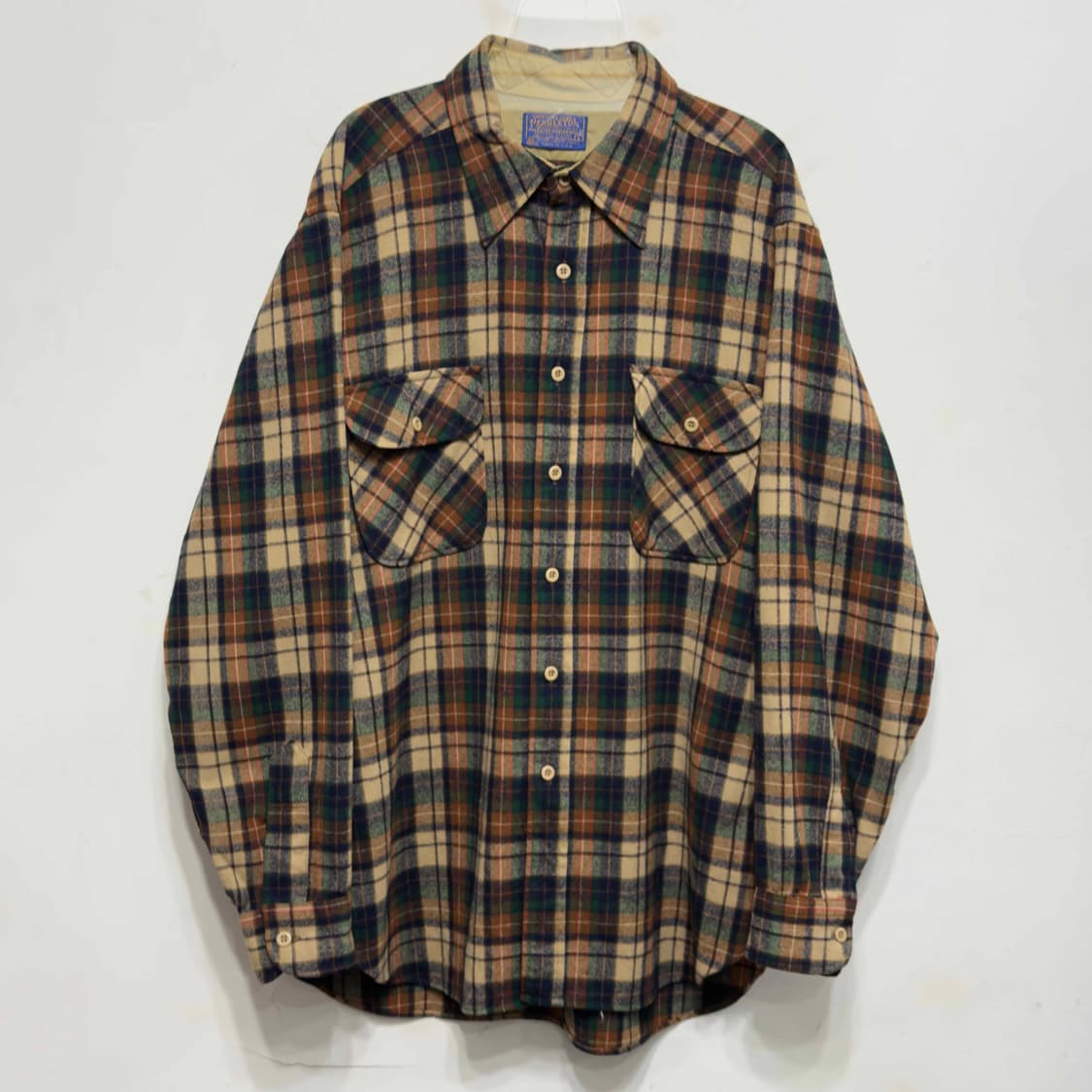 80s 펜들턴 버진 울 체크 셔츠 USA 상품이미지1