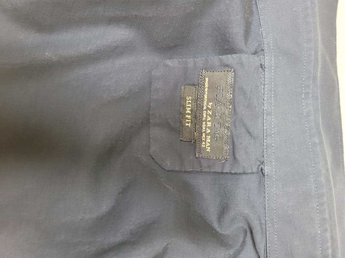 자라맨 ZARAMAN black tag 남자 블럭 셔츠 L 네이비 상품이미지8