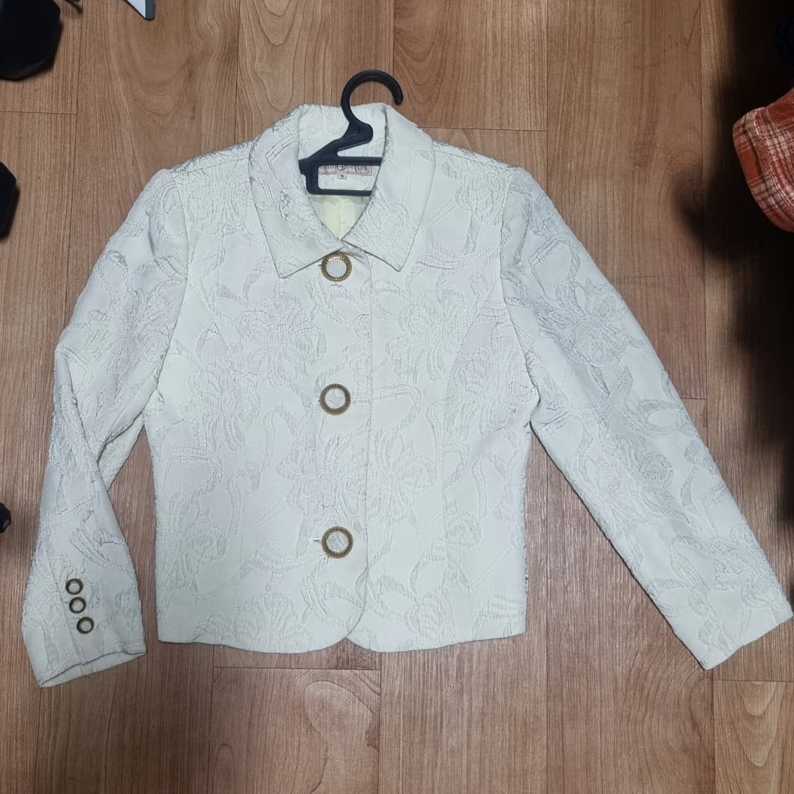 빈티지 꽃무늬 플라워 아이보리 패턴 자켓 상품이미지1
