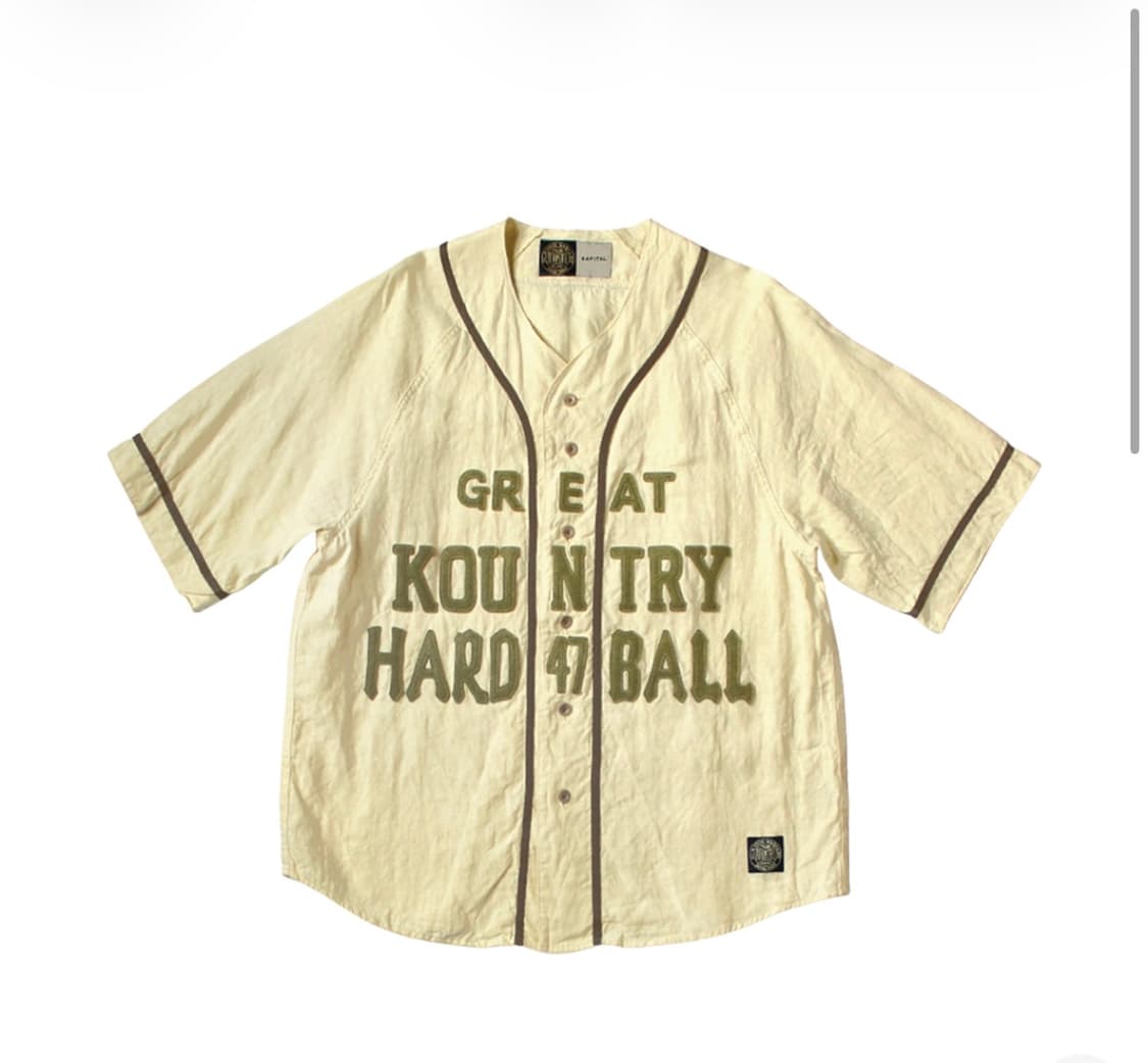 캐피탈 프렌치 리넨 그레이트 컨트리 베이스볼 셔츠 라이트 옐로우 상품이미지1