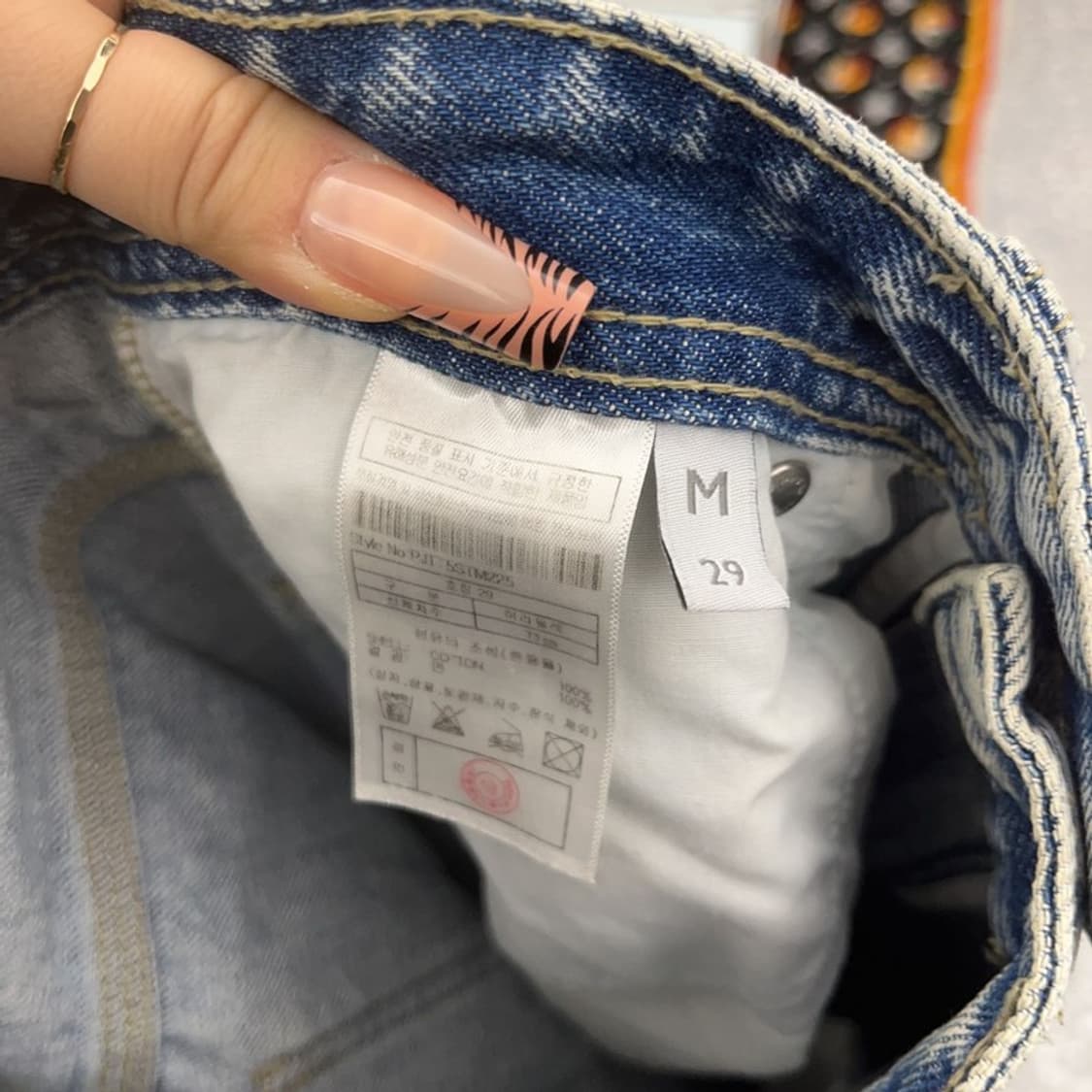 플랙 X OAM 빈티지 연청 오렌지패치 데님팬츠 32인치 C08191 상품이미지7