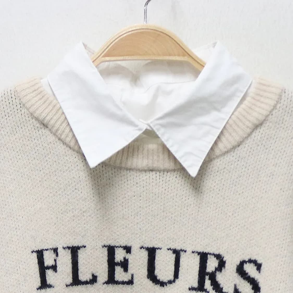 CHICO 셔츠레이어드 로고 니트 60242 상품이미지3