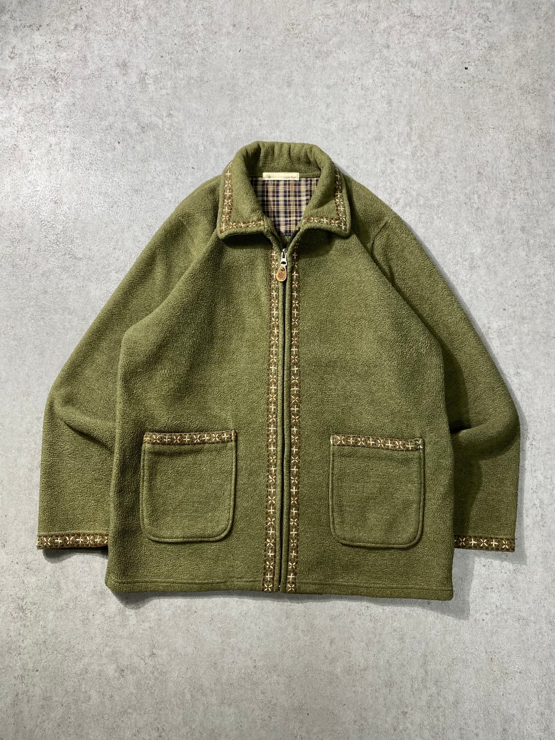 [M] JPN Vintage 일본 빈티지 에스닉 스티치 플리스 자켓 상품이미지1