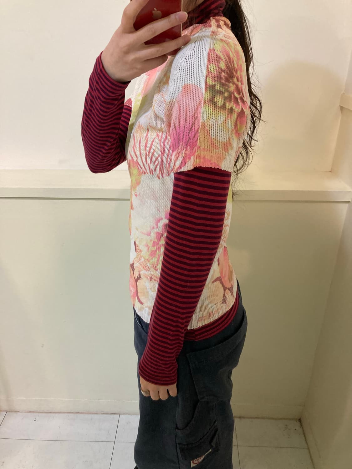 플라워프린트 니트 탑 상품이미지9