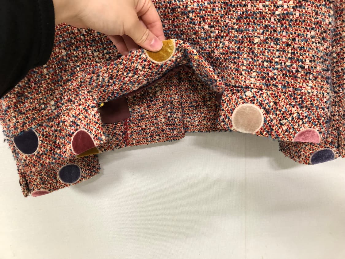 givy 기비 여성 울혼방 엔틱풍 도트 땡땡이 숄카라 트위드 자켓 44- 상품이미지8