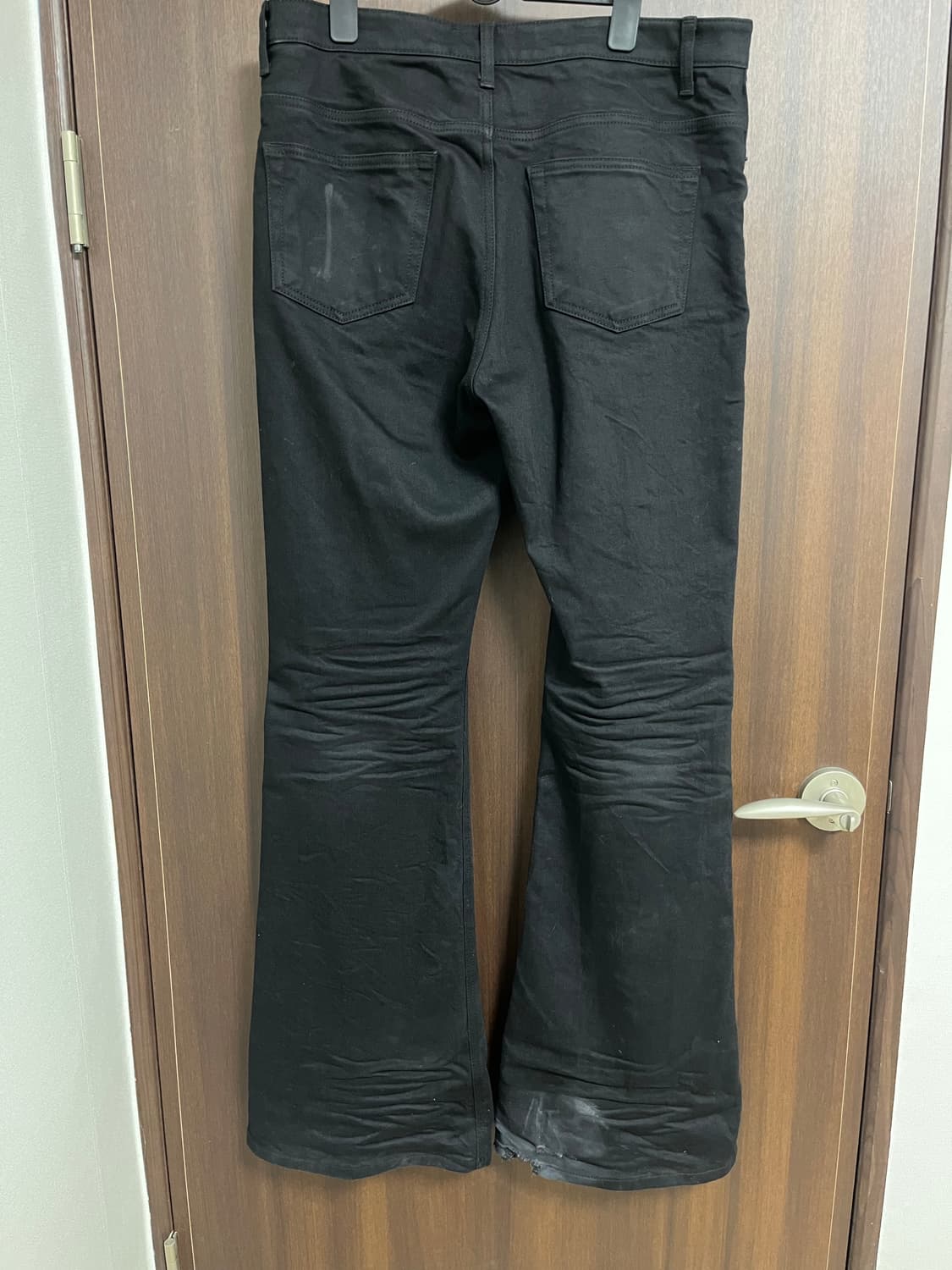 언더마이카 무 3.0 로고플레이 스트레치 플레어 블랙 진 상품이미지3