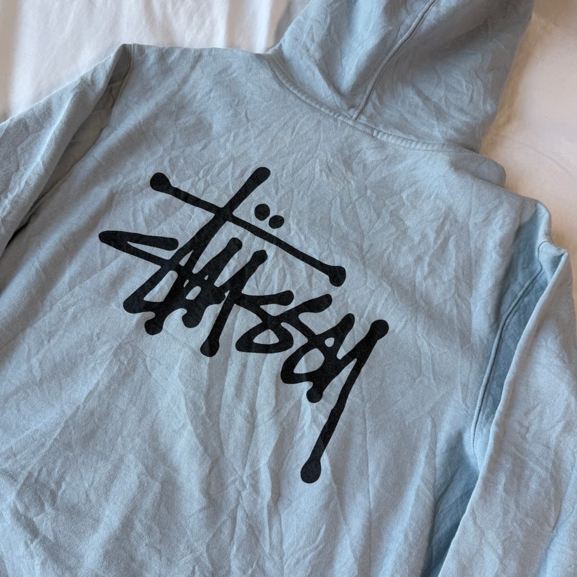 스투시 빅로고 후드티 스카이블루 M 상품이미지1