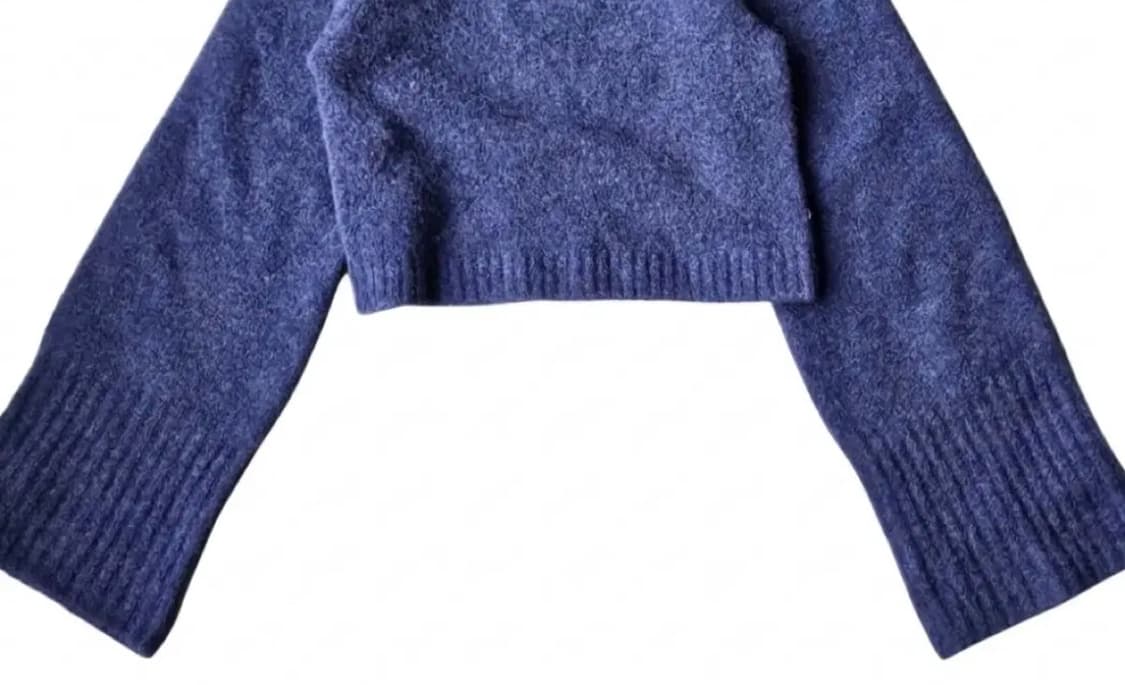 더일마-오프숄더 크롭 퍼플 니트 상품이미지2