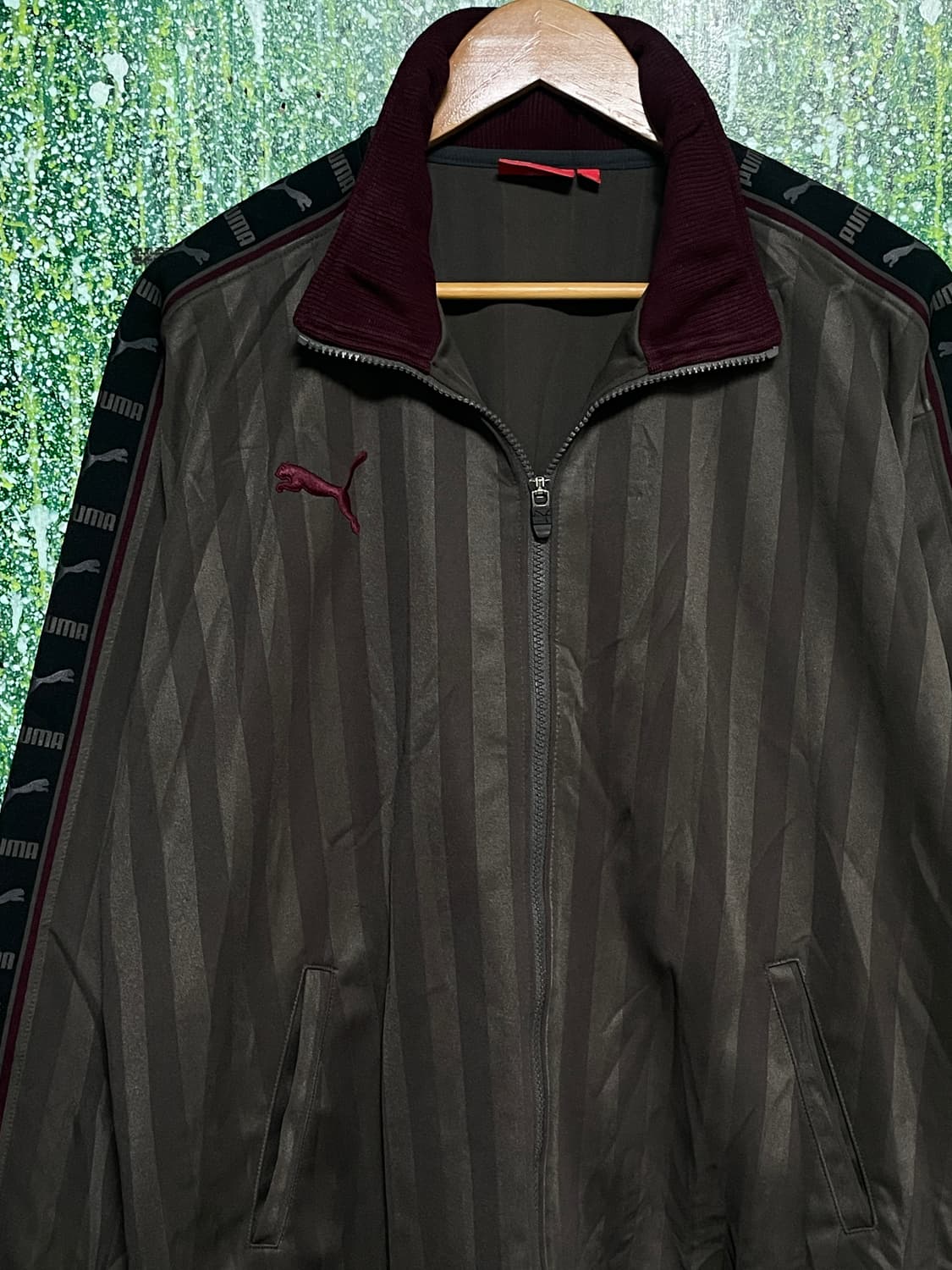 퓨마 초코 브라운 버건디 빅로고 오버핏 사이드라인 져지 L XL 상품이미지6