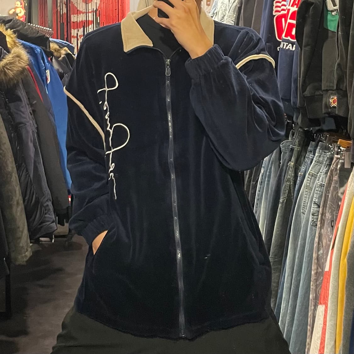 [IM] Sean John 션존 네이비 벨벳 져지 상품이미지2