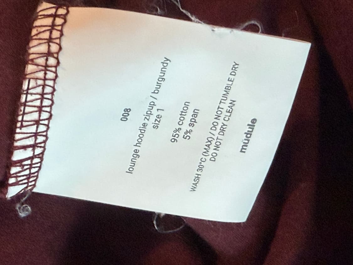 머듈 라운지 집업 버건디 1 사이즈 상품이미지5