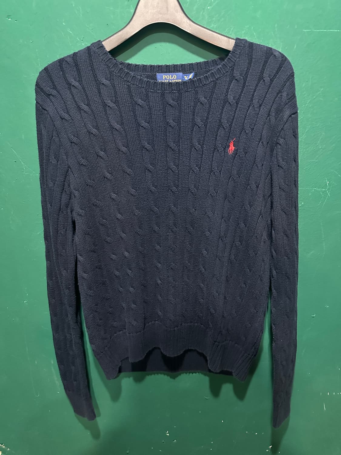 폴로 꽈베기니트 네이비XL 상품이미지1