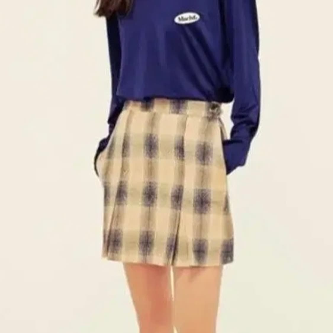 미스치프 플리츠 체크 스커트 상품이미지2