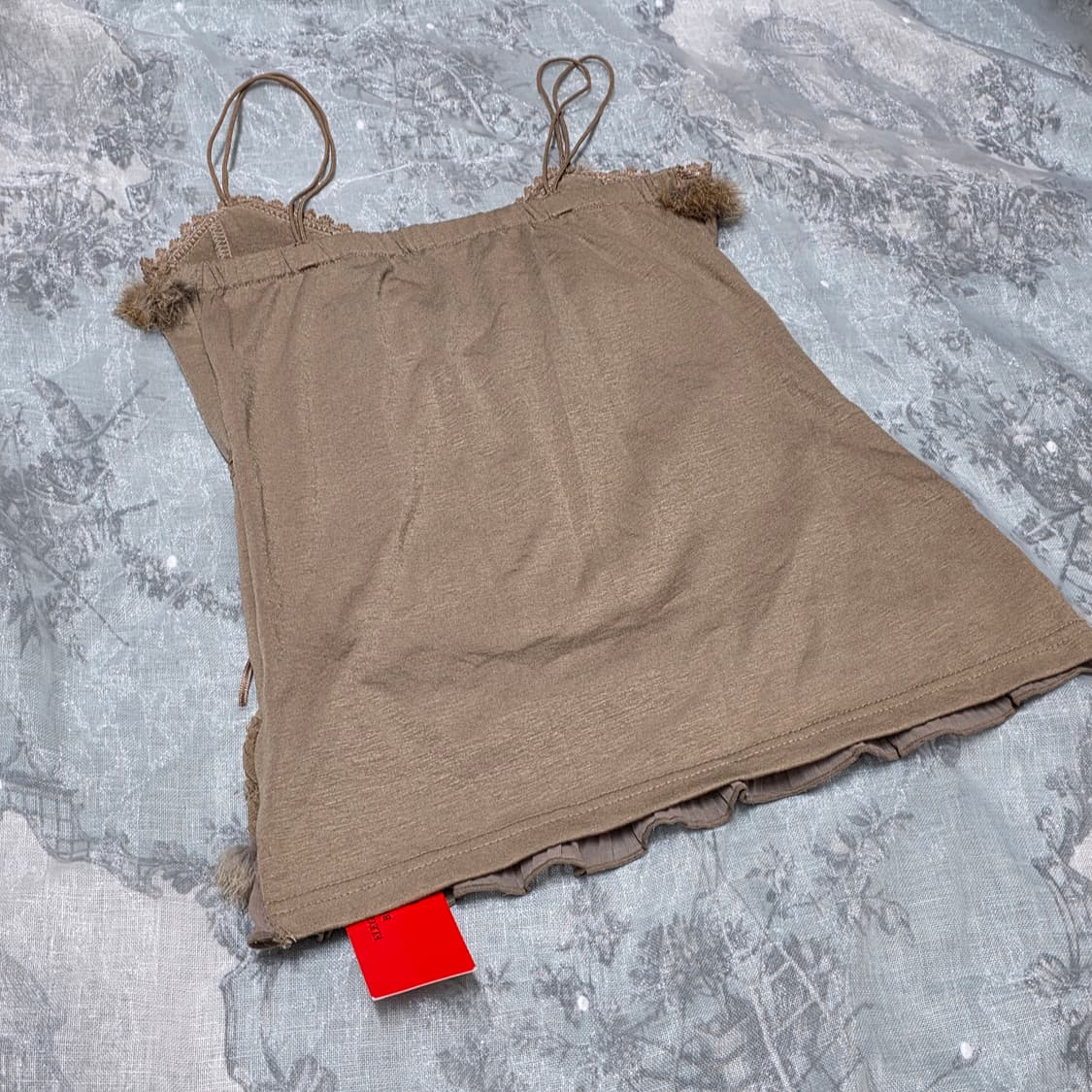 그런지 페어리 래빗 퍼 나시 Fur Sleeveless 가디건 세트 상품이미지4