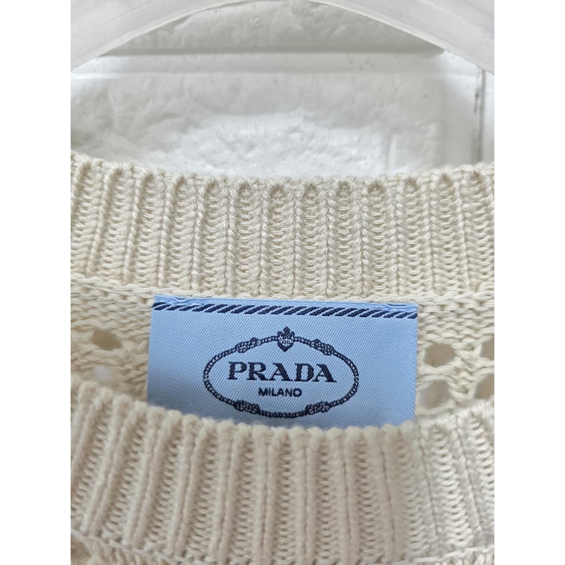 택포) 프라다 아이보리 메쉬 니트 M 상품이미지2