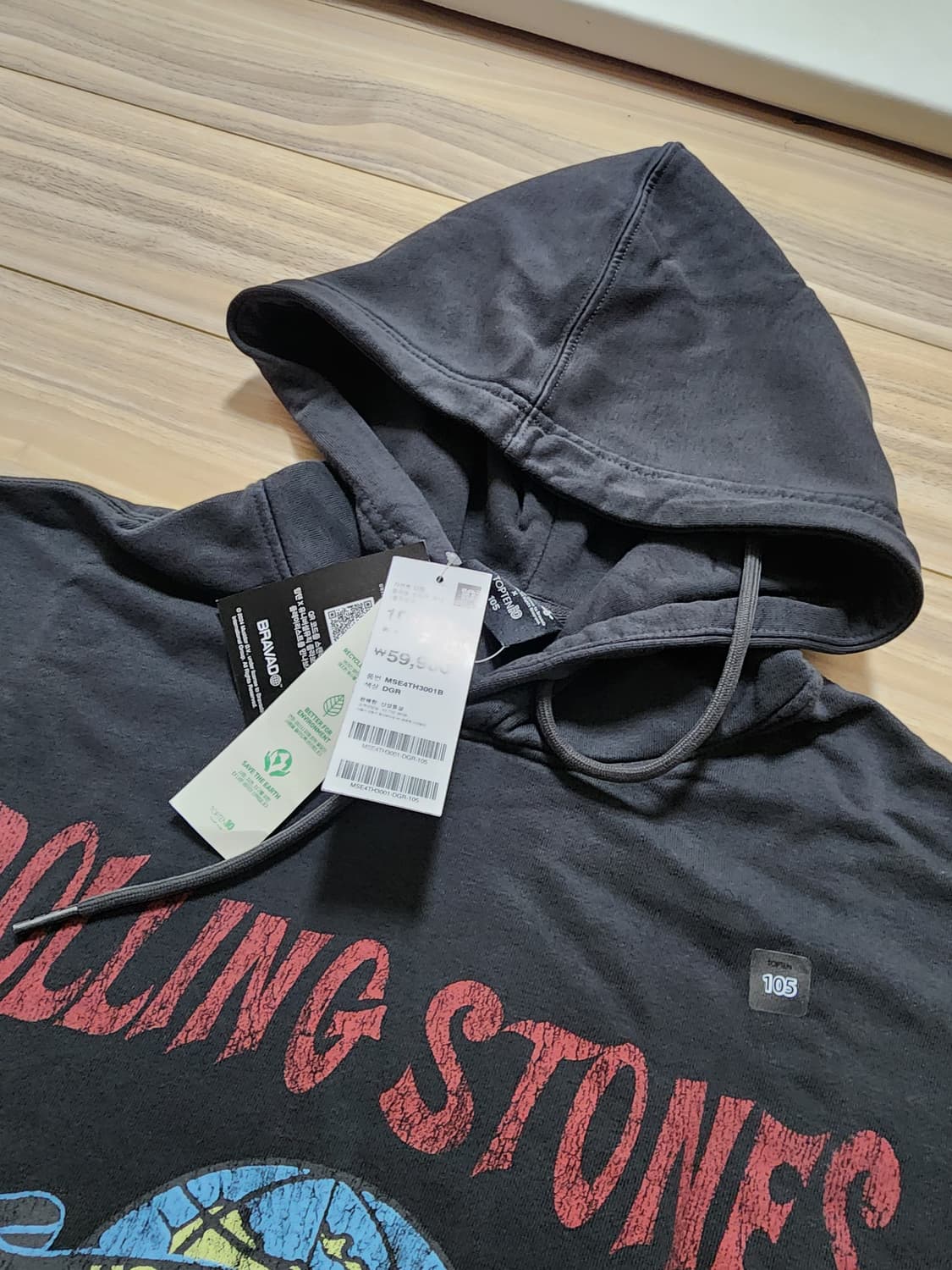 탑텐롤링스톤즈가먼트워싱후드티셔츠다크그레이105 상품이미지3