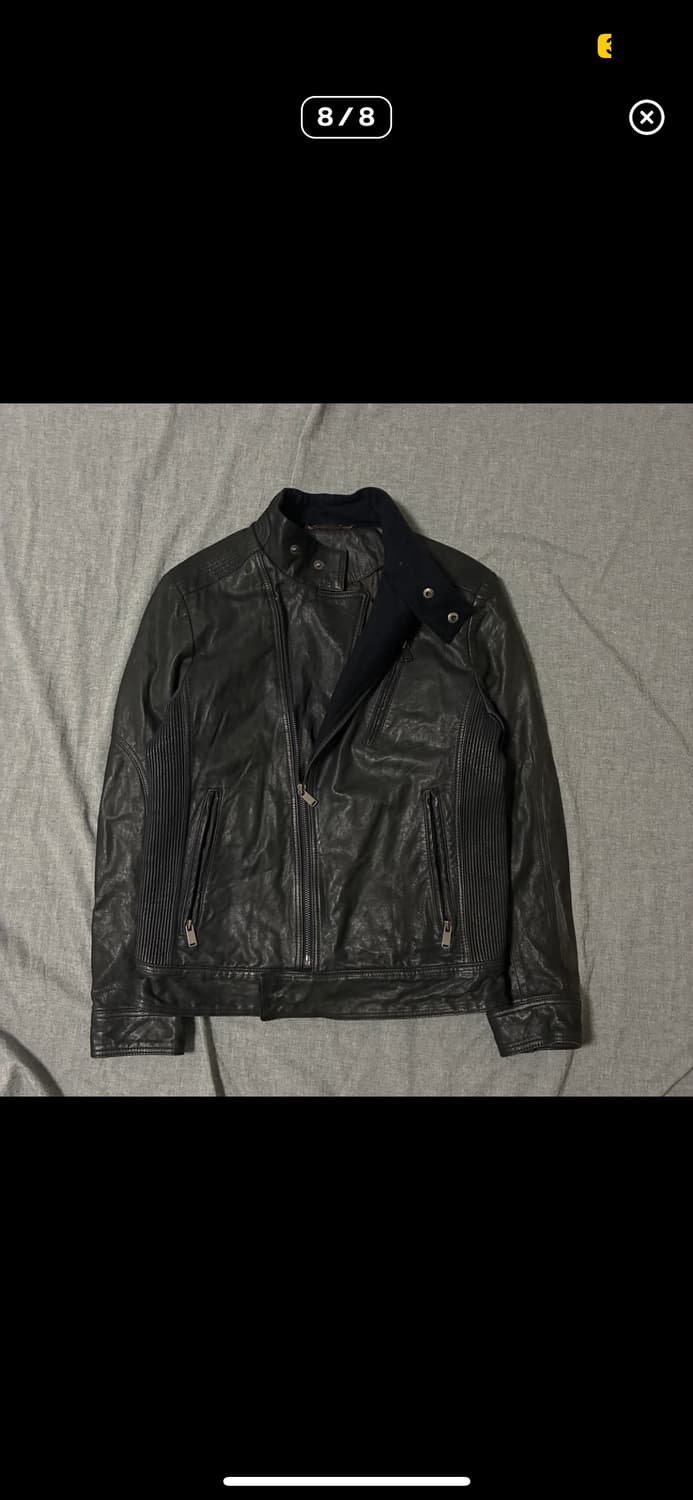 opium 램스킨 레더자켓 사선 지퍼 하이넥 상품이미지8