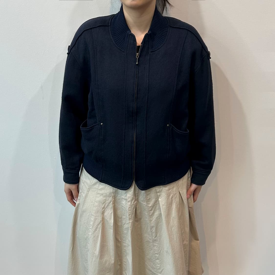 빈티지 네이비 울 자켓 상품이미지4