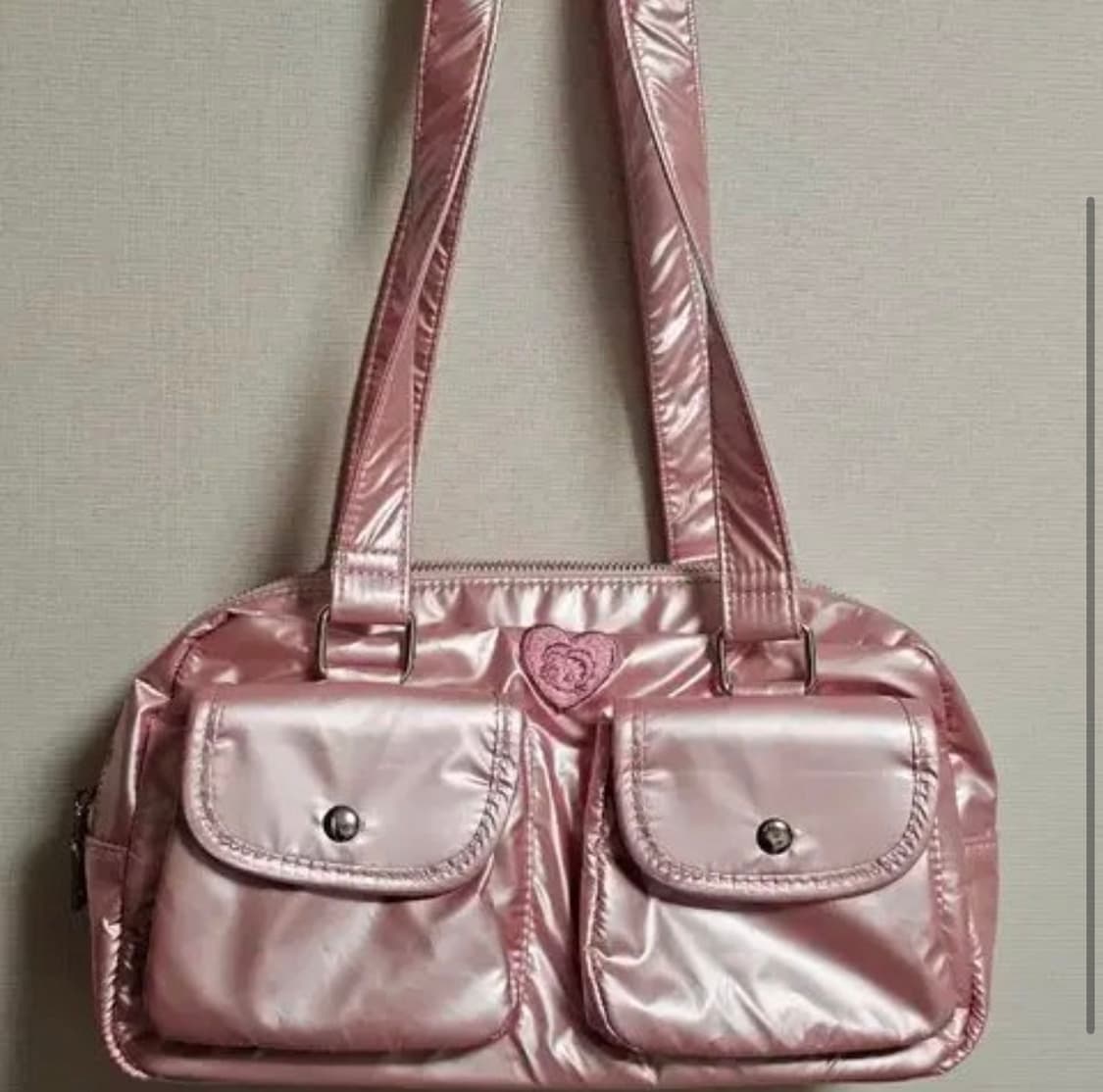 베티붑 글로시 투 포켓 숄더백 핑크 상품이미지2