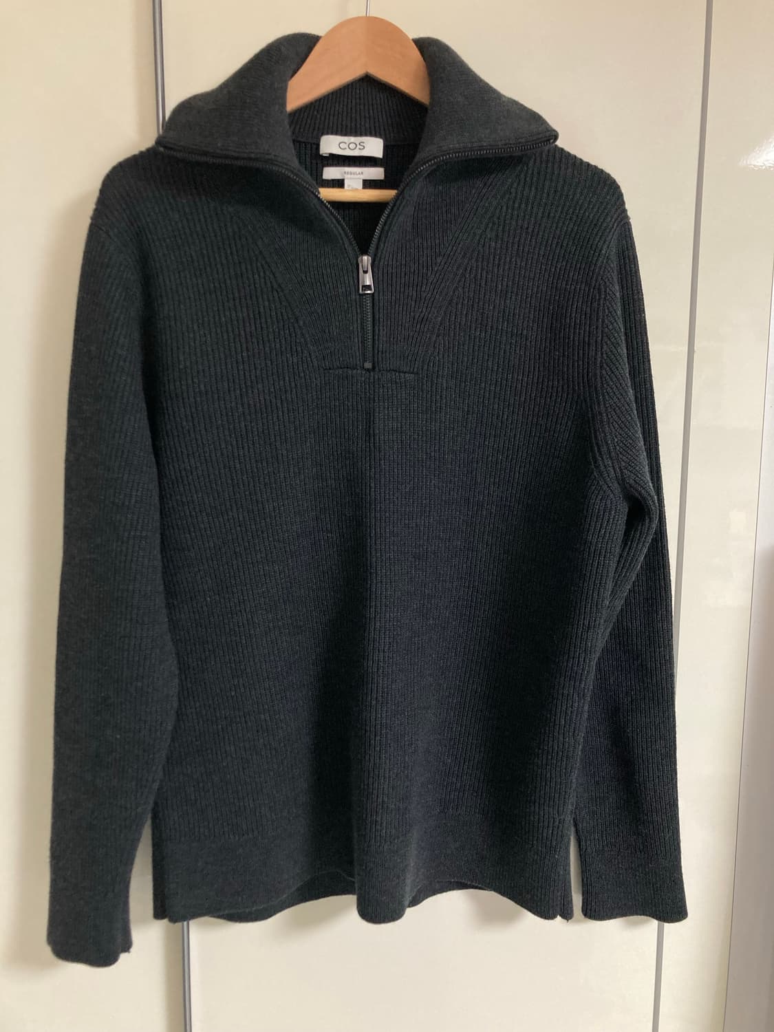 코스  울코튼 블렌드 하프 집 스웨터 L 상품이미지3