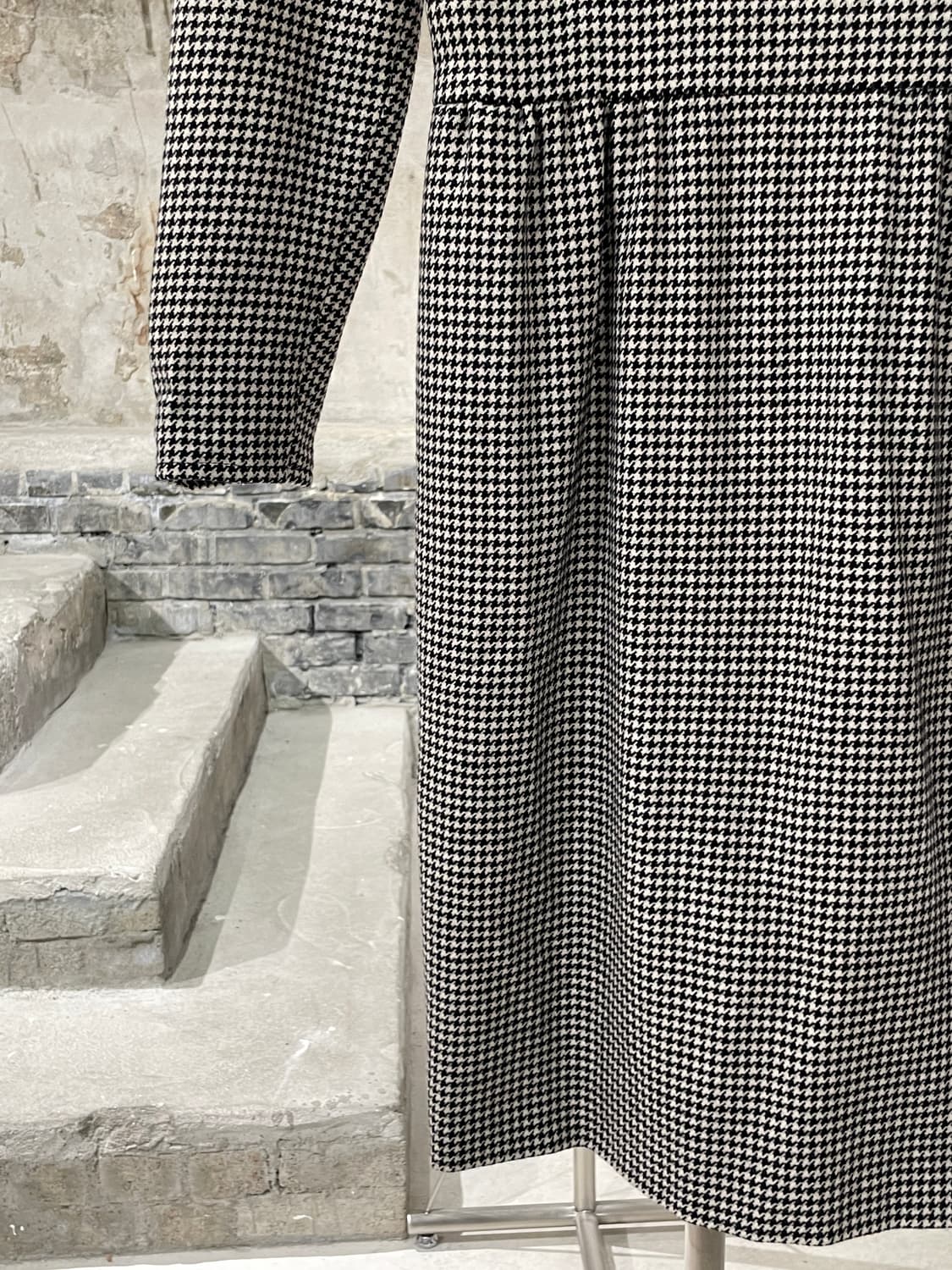 발렌티노 가라바니 부티끄 하운드 투스 체크 개더 울 원피스 상품이미지4