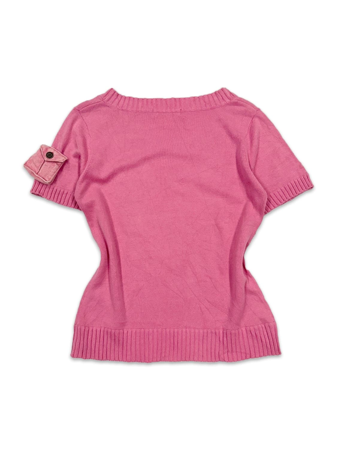 빈티지 BOSQUET포캣 포인트 반팔 니트 상품이미지4