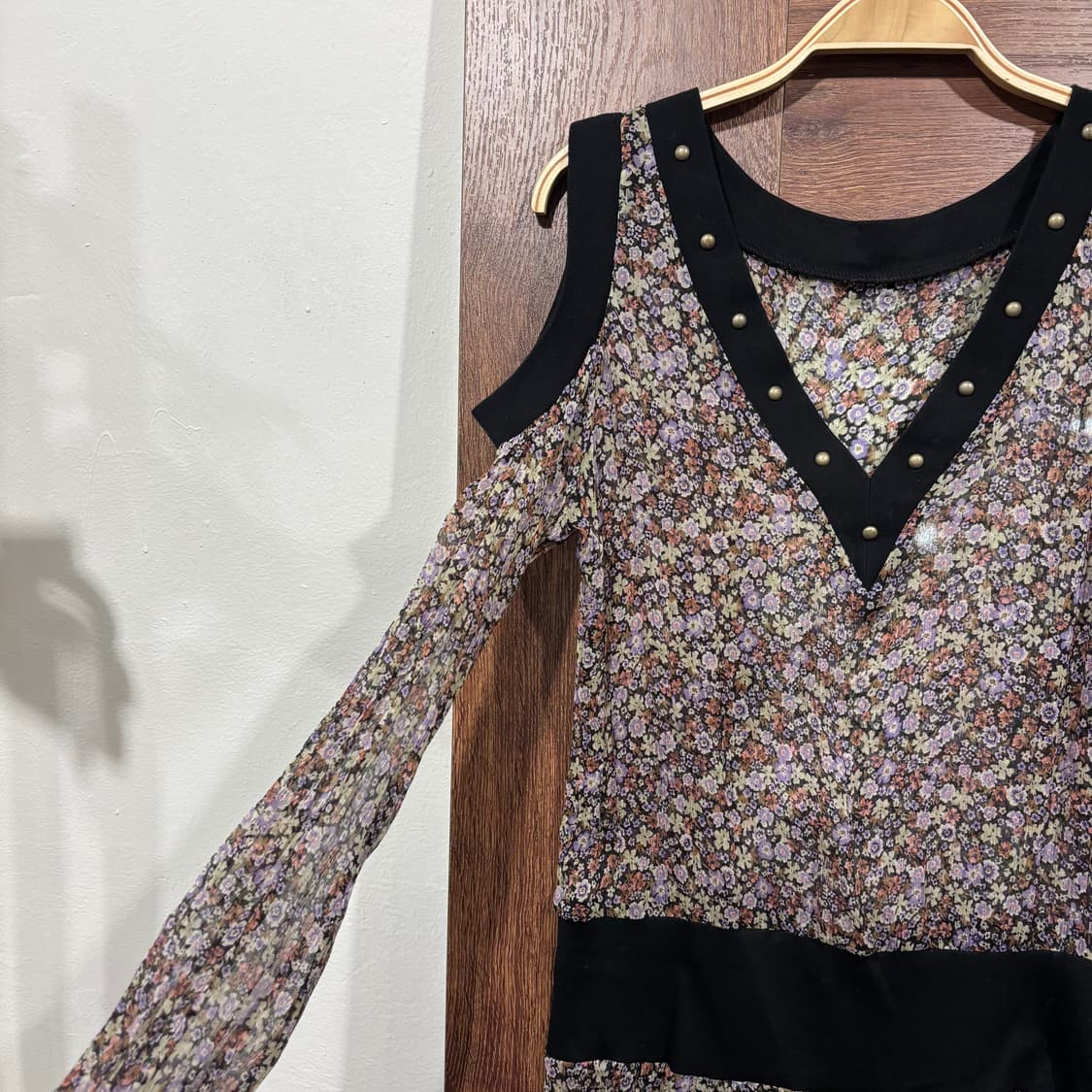 일본 빈티지 유니크 오리엔탈 쉬폰 어깨 트임 원피스 상품이미지8